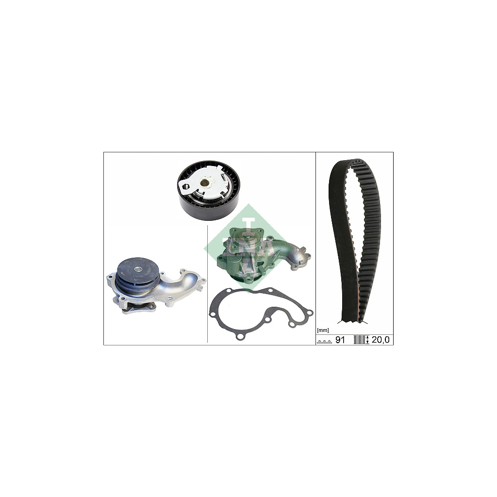 Комплект ременя ГРМ з помпой INA 530 0142 30 Комплект ременя ГРМ з помпой INA 530 0142 30