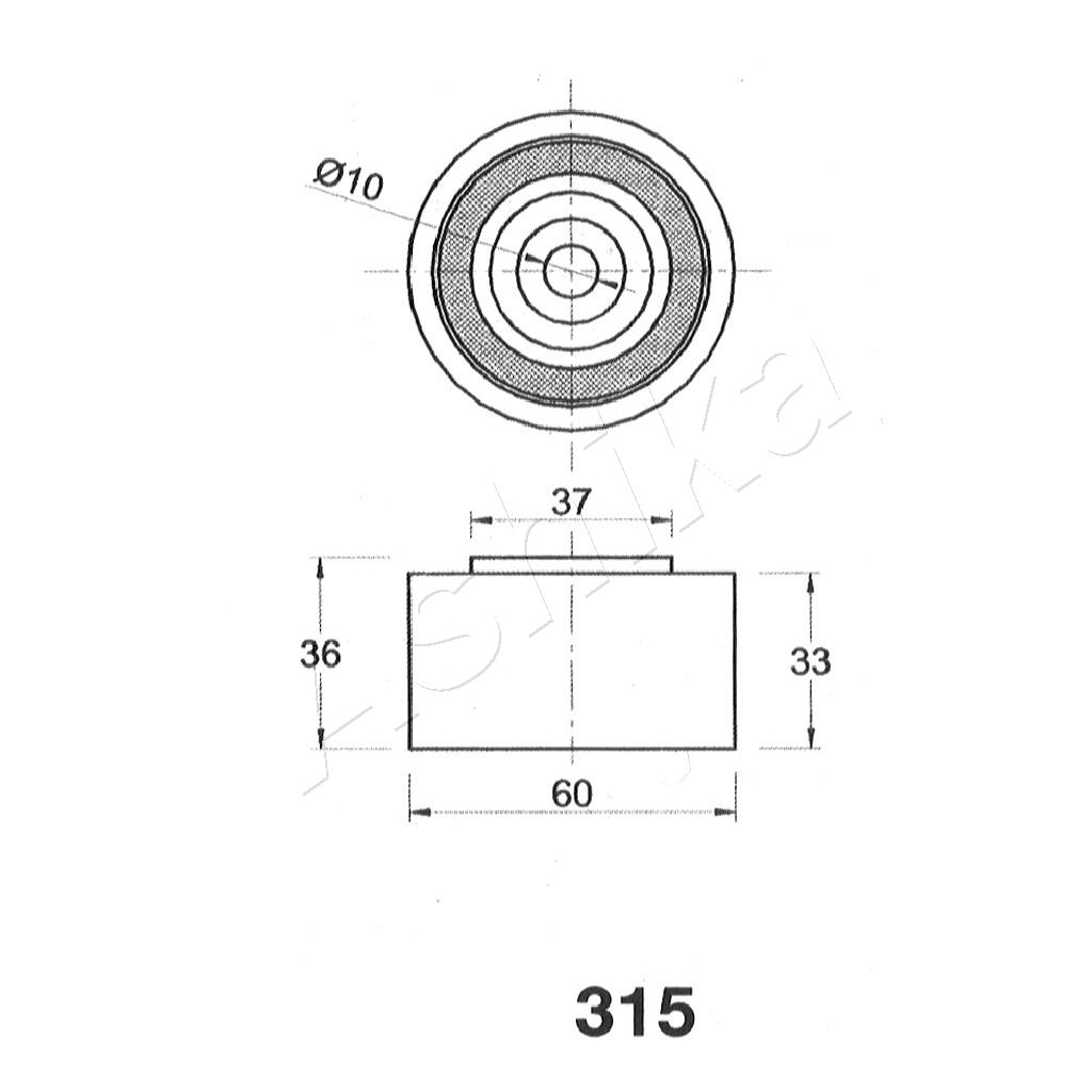 Ролик натягувача ременя ASHIKA 45-03-315 Ролик натягувача ременя ASHIKA 45-03-315