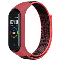 Ремінець до фітнес браслета BeCover Nylon Style для Xiaomi Mi Smart Band 7 Black-Red (707656)