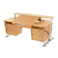 Desk Pondi Ergonomic transformer with 2 cabinets Beech gray (BK411СР)