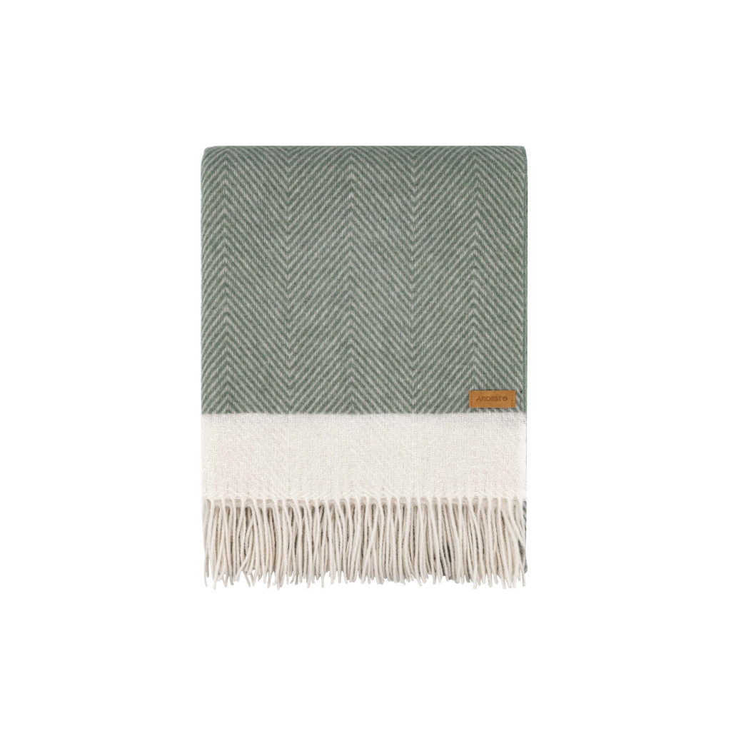 Плед Ardesto Leonardo Bianco 100% вовна 140x200 см зелений (ART0504LB)