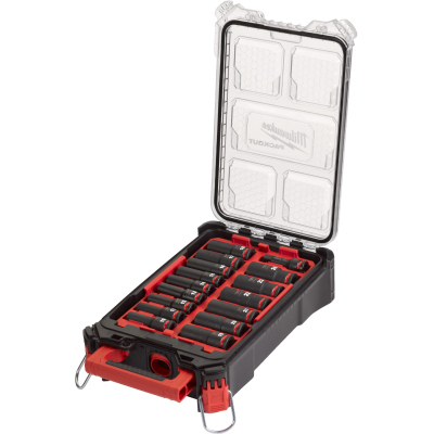 Набір торцевих головок Milwaukee ударних 1/2" SHOCKWAVE 16 шт. з органайзером PACKOUT (4932480943)