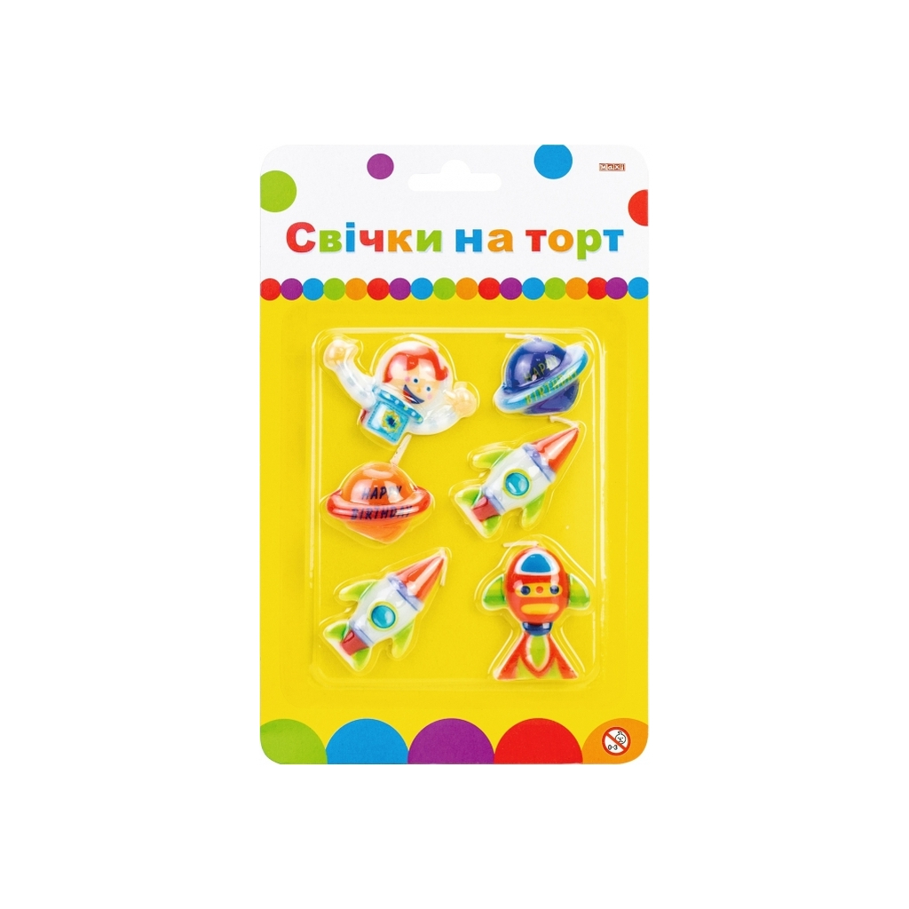 Свічка Maxi Космос 6 шт на торт (MX624028)