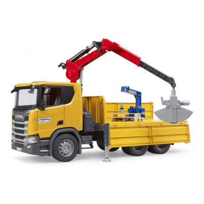 Масштабна модель автомобіля Bruder Scania Super 560R з краном-маніпулятором 1:16 з аксесуарами (03551)