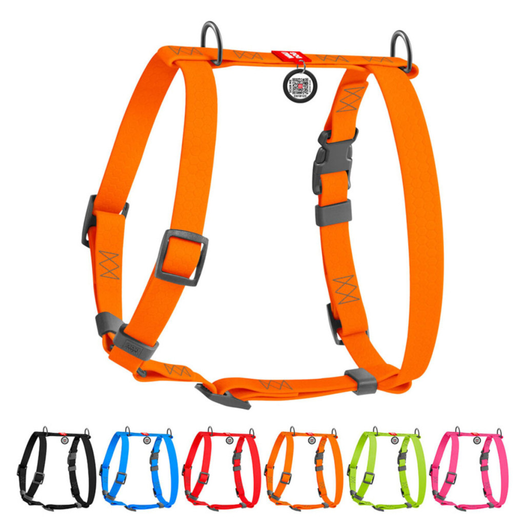 Шлея для собак WAUDOG Waterproof анатомічна Н-подібна S помаранчева (32944)