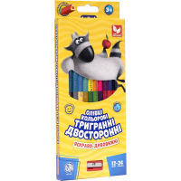 Colored pencils Schoolboy Trihedral Double-sided With sharpener 12 pcs. 24 colors (312113001-UA)