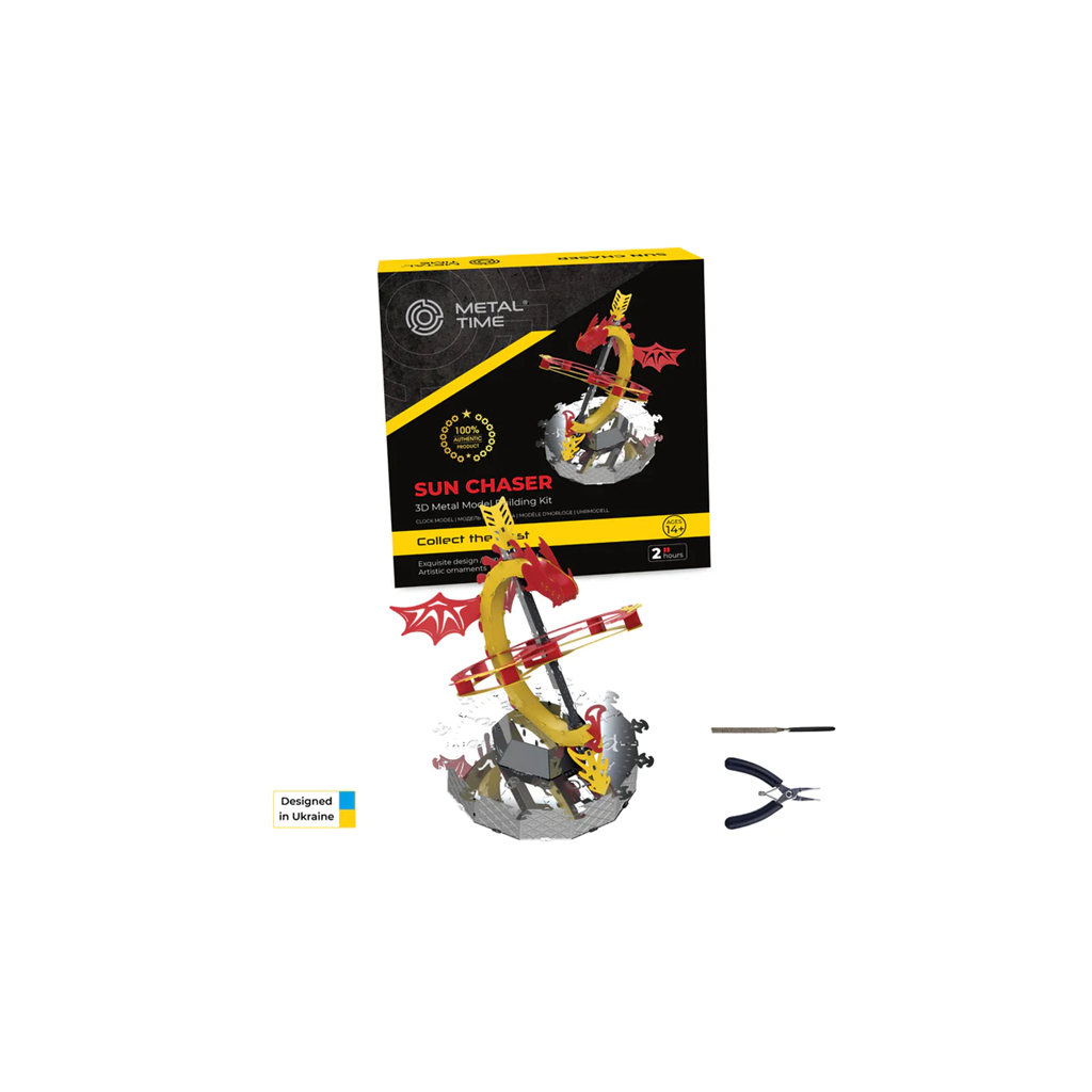 Конструктор Metal Time Колекцiйна модель Sun Chaser Dragon Stand Clock Сонячний годинник (MT025)