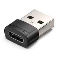 Перехідник USB 2.0 AМ to USB Type-C (F) Black PVC Vention (CDWB0)