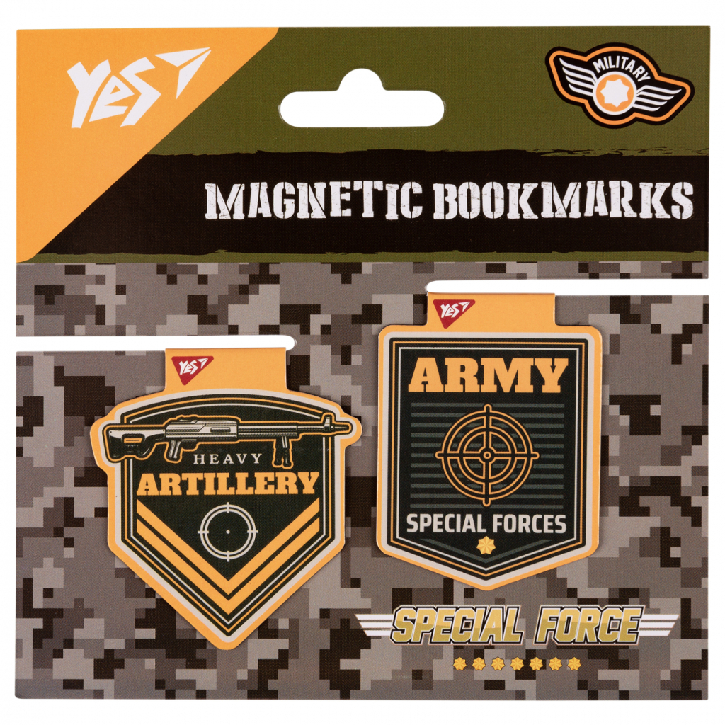 Закладки для книг Yes магнітні Military, 2шт (708112)