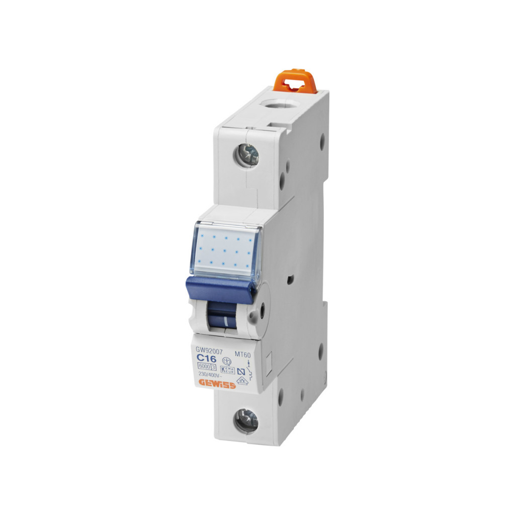 Автоматичний вимикач GEWISS 1-п. 25A 6kA С (GW92009) Автоматичний вимикач GEWISS 1-п. 25A 6kA С (GW92009)