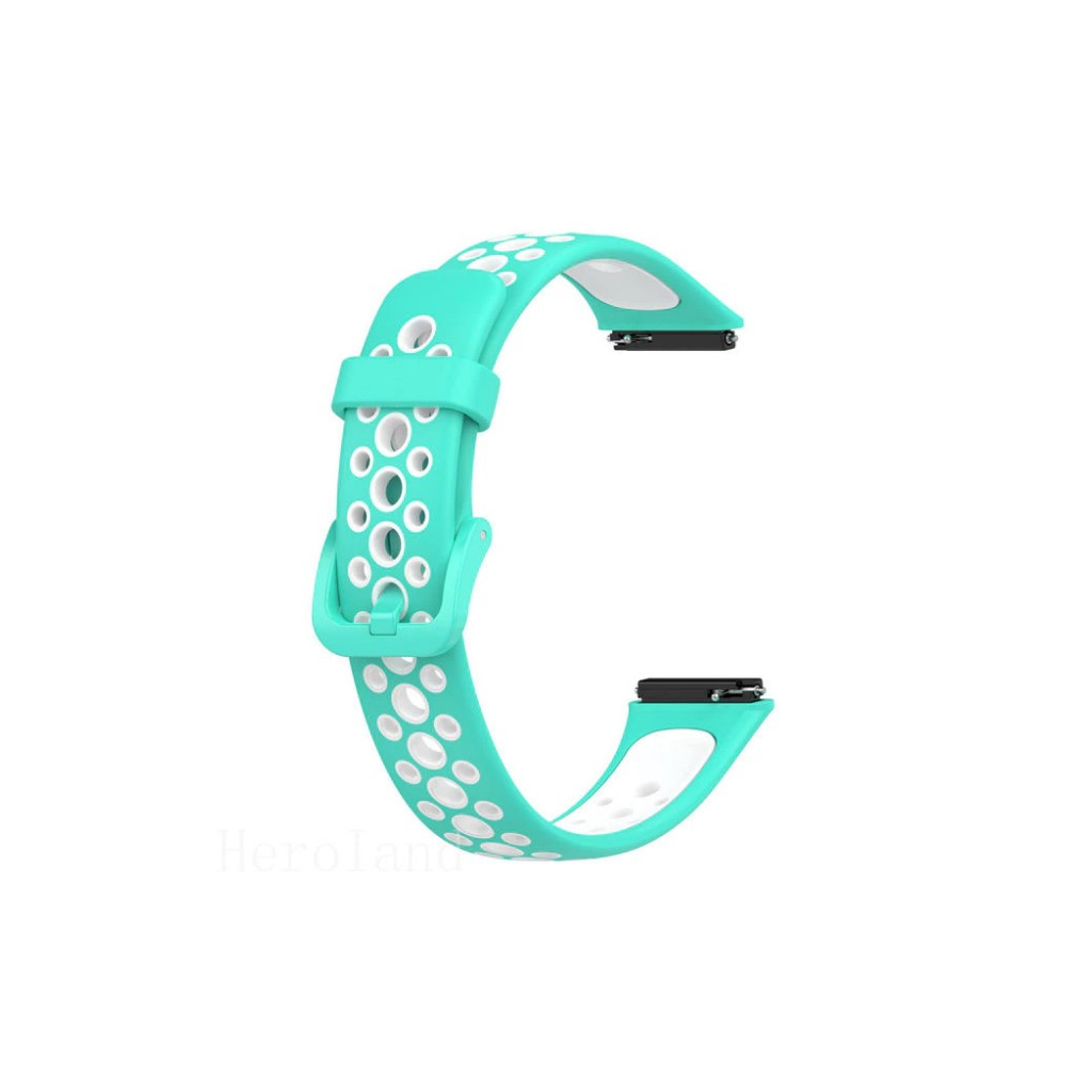 Ремінець до фітнес браслета BeCover Vents Style для Huawei Band 7/Honor Band 7 Turquoise-White (709444) Ремінець до фітнес браслета BeCover Vents Style для Huawei Band 7/Honor Band 7 Turquoise-White (709444)