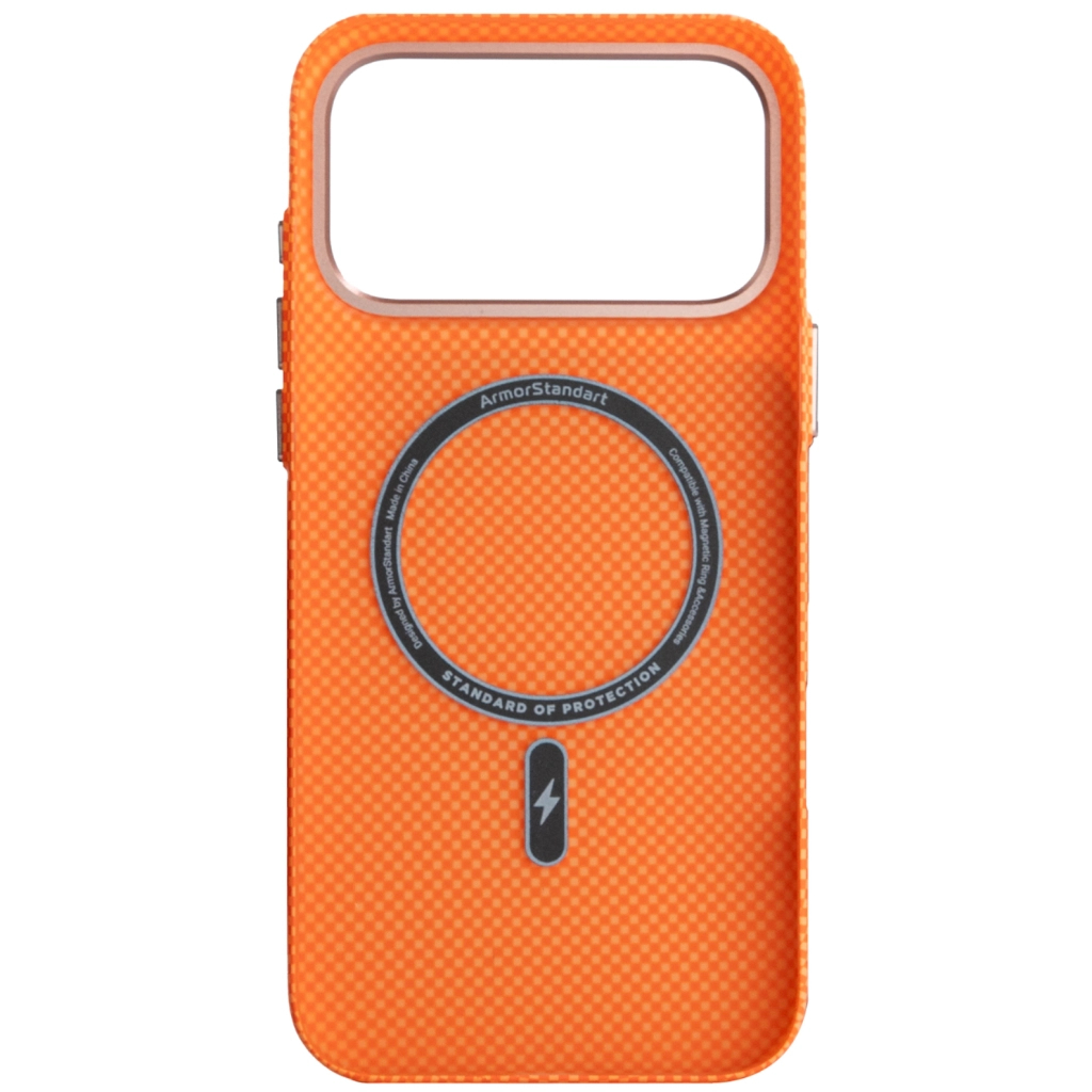 Чохол до мобільного телефона Armorstandart LikeCarbon2 SE MagCase Apple iPhone 17 Pro Max Kevlar Orange Rose Gold (ARM89169)