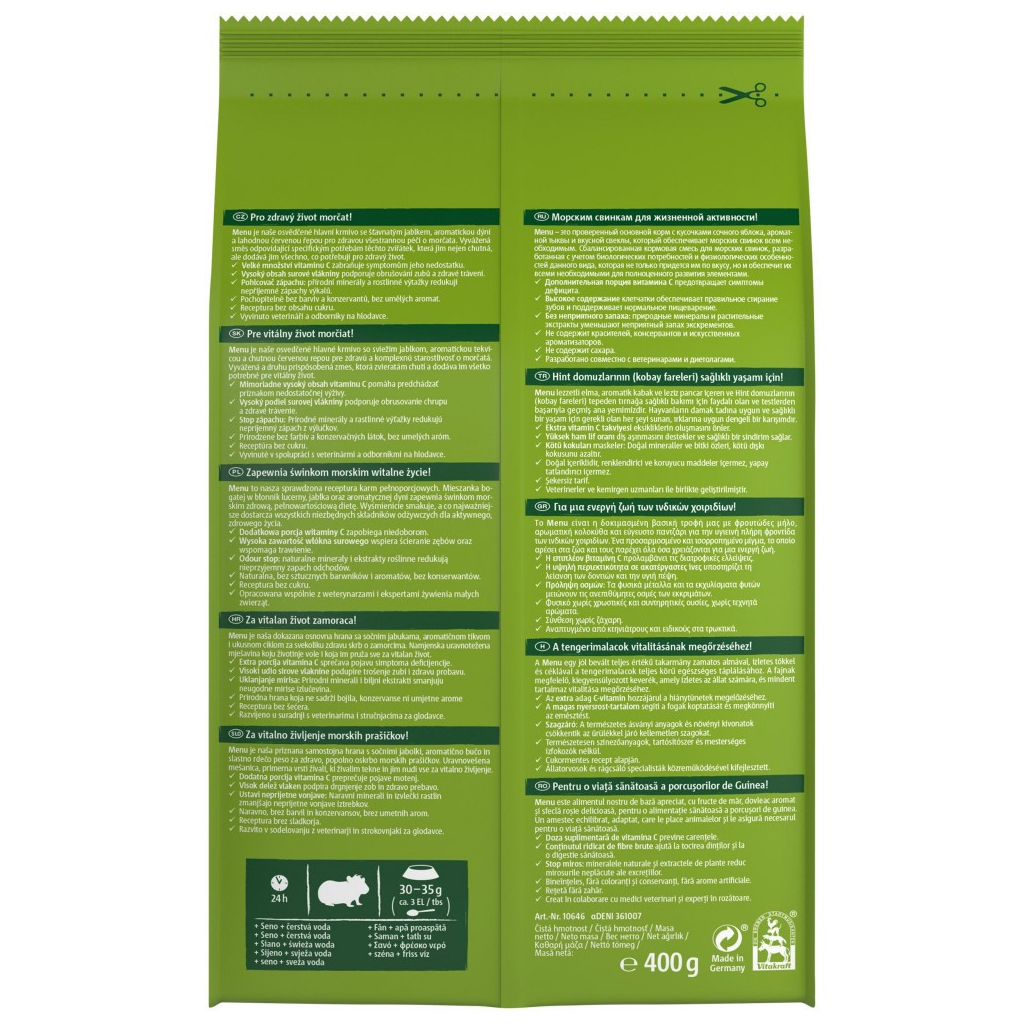 Корм для гризунів Vitakraft Premium Menu Vital для декоративних гризунів та морських свинок 400 г (4008239255839)