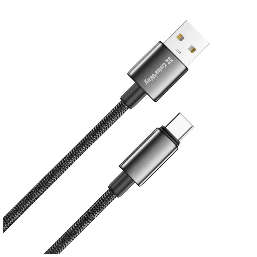 Дата кабель USB 2.0 AM to USB-C 1.0m 3A zinc alloy braided black ColorWay (CW-CBUC098-BK) Дата кабель USB 2.0 AM to USB-C 1.0m 3A zinc alloy braided black ColorWay (CW-CBUC098-BK)