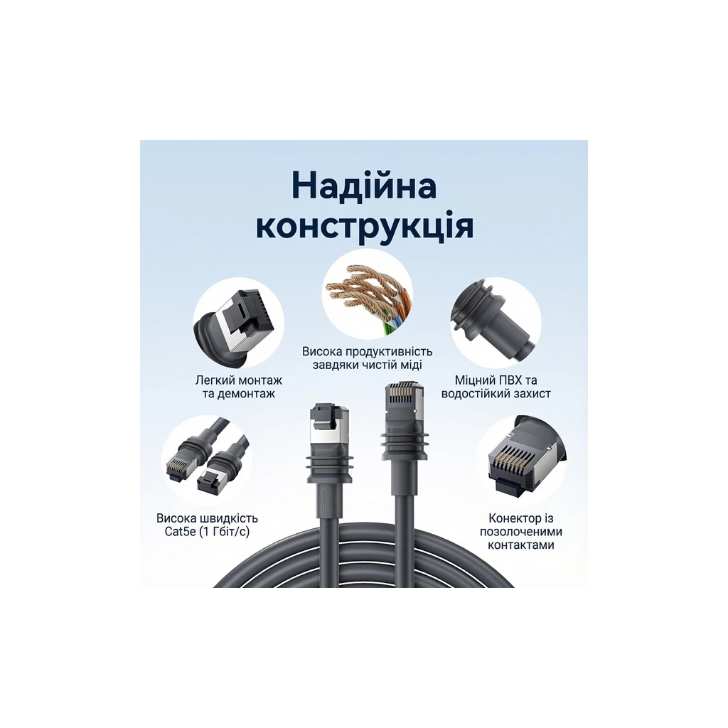 Патч-корд 50м, Starlink Gen 3 gray Vention (IACHX) Патч-корд 50м, Starlink Gen 3 gray Vention (IACHX)