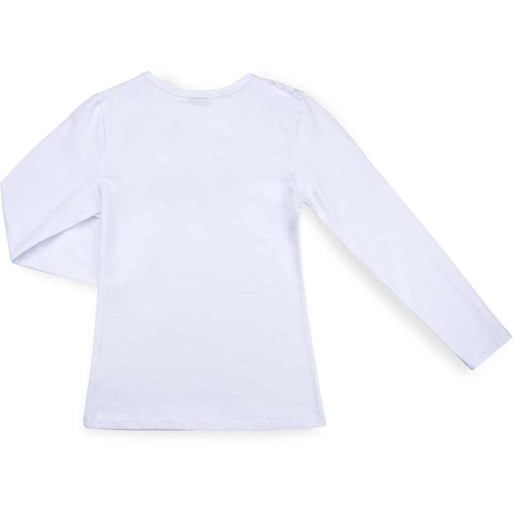 Кофта дитяча Matilda з мереживною оборкою (8430-128G-white) Кофта дитяча Matilda з мереживною оборкою (8430-128G-white)