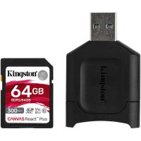 Карта пам'яті Kingston 64GB SDXC class 10 UHS-II U3 React Plus + USB-кардридер (MLPR2/64GB)