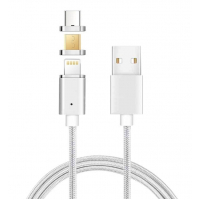 Дата кабель USB 2.0 AM to Lightning + Micro 5P + Type-C Silver Armorstandart (ARM51188)