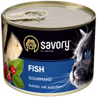 Wet food for cats Savory Cat Can Adult for picky cats (fish) 200 g (4820232630648)