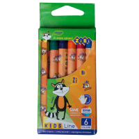 Colored pencils ZiBi Kids line wax, 6 colors (ZB.2480)
