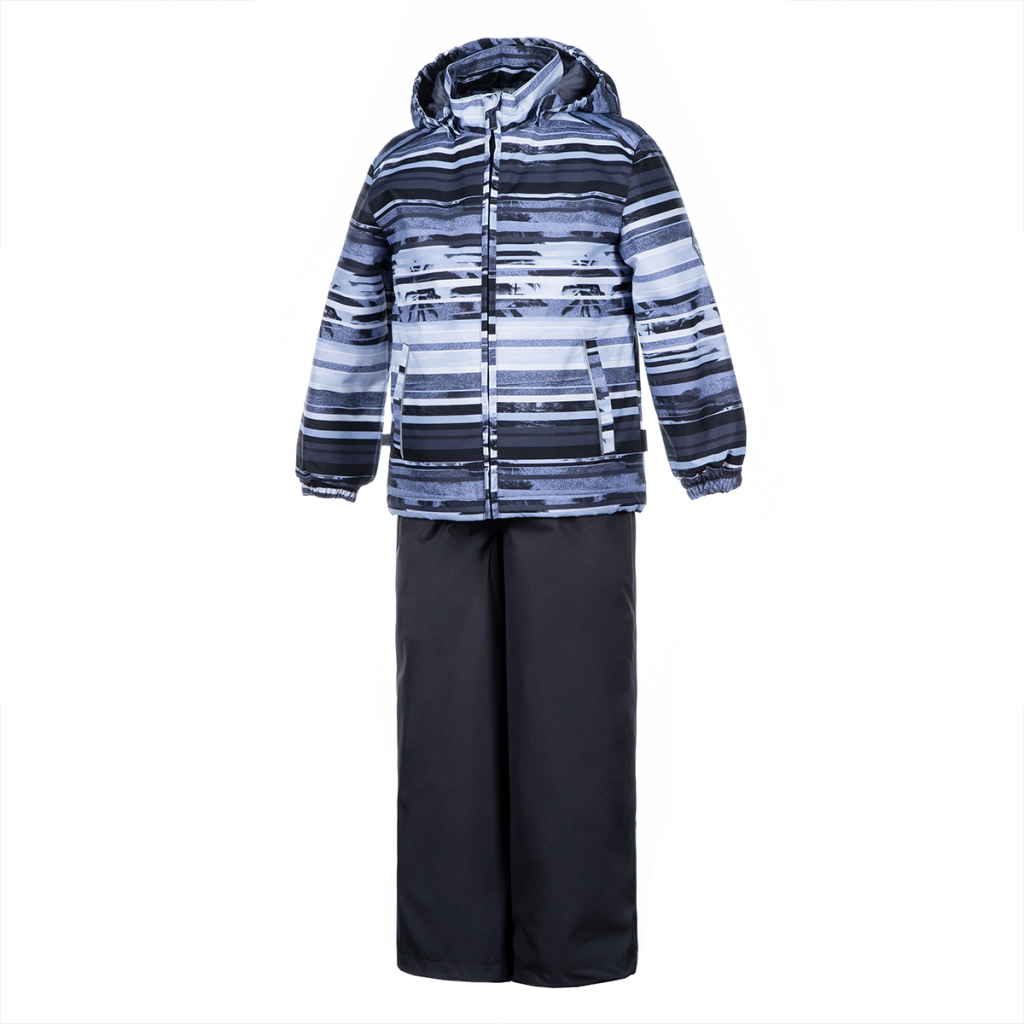 Комплект верхнього одягу дитячий Huppa YOKO 1 41190114 сірий з принтом/темно-сірий 140 (4741468761428)