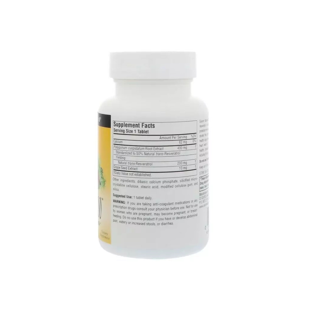 Антиоксидант Source Naturals Ресвератрол, 200 мг, Resveratrol, 30 таблеток (SN2292) Антиоксидант Source Naturals Ресвератрол, 200 мг, Resveratrol, 30 таблеток (SN2292)