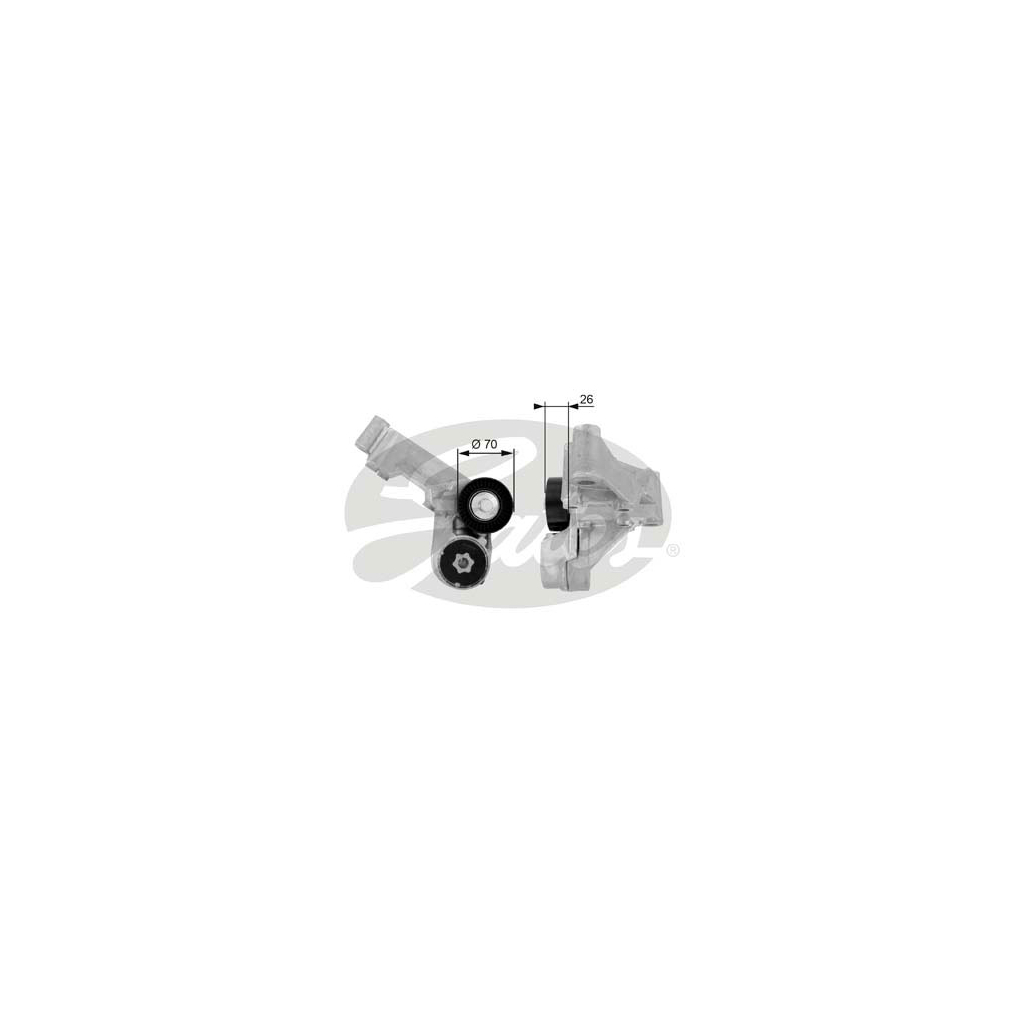 Натягувач ременя з роликом Gates T38444