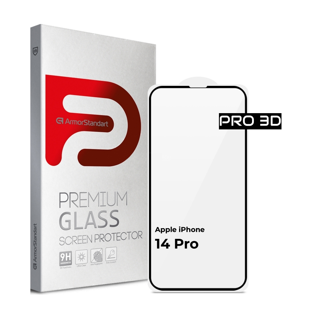 Скло захисне Armorstandart Pro 3D Apple iPhone 14 Pro Black (ARM66355) Скло захисне Armorstandart Pro 3D Apple iPhone 14 Pro Black (ARM66355)