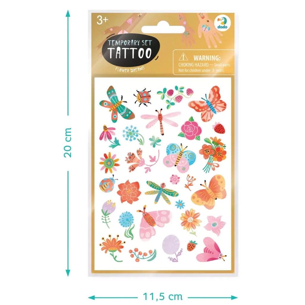 Набір для творчості DoDo Квіткові мрії набір дитячих тимчасових татуювань (301101)