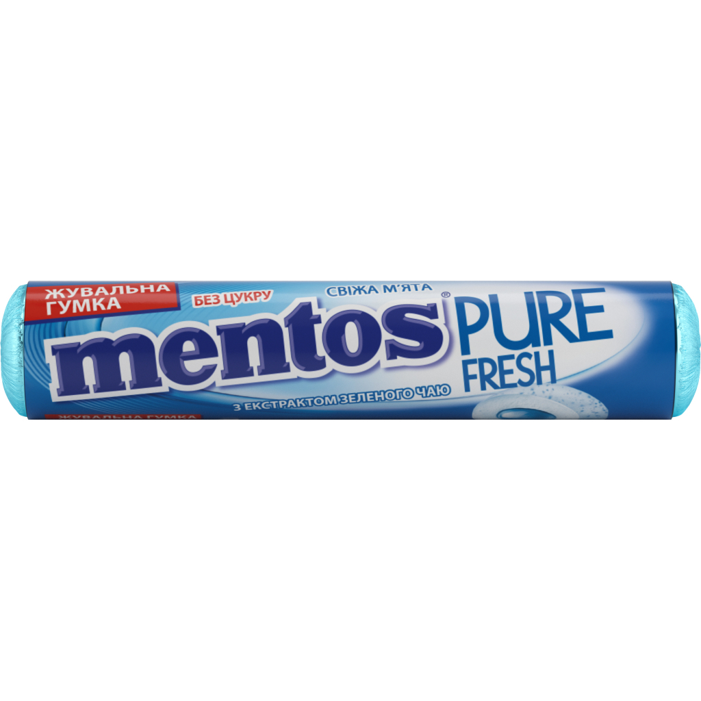 Жувальна гумка Mentos Pure Fresh зі смаком м'яти 15.57 г (8935001725428)