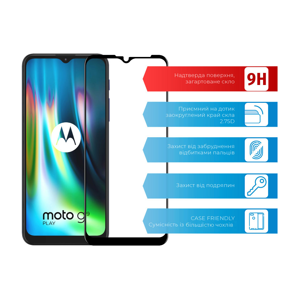 Скло захисне ACCLAB Full Glue MOTO G9 Play (1283126509032)