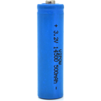 Акумулятор 14500 LiFePO4 (size AA), 500mAh, 3.2V, TipTop, blue Vipow (IFR14500-500mAhTT / 21439)
