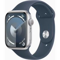 Смарт-годинник Apple Watch Series 9 GPS 45mm Silver Aluminium Case with Storm Blue Sport Band - M/L (MR9E3QP/A)