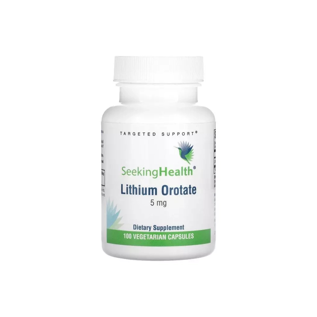 Трави Seeking Health Літій оротат, 5 мг, Lithium Orotate, 100 вегетаріанських капсул (SKH-52061)