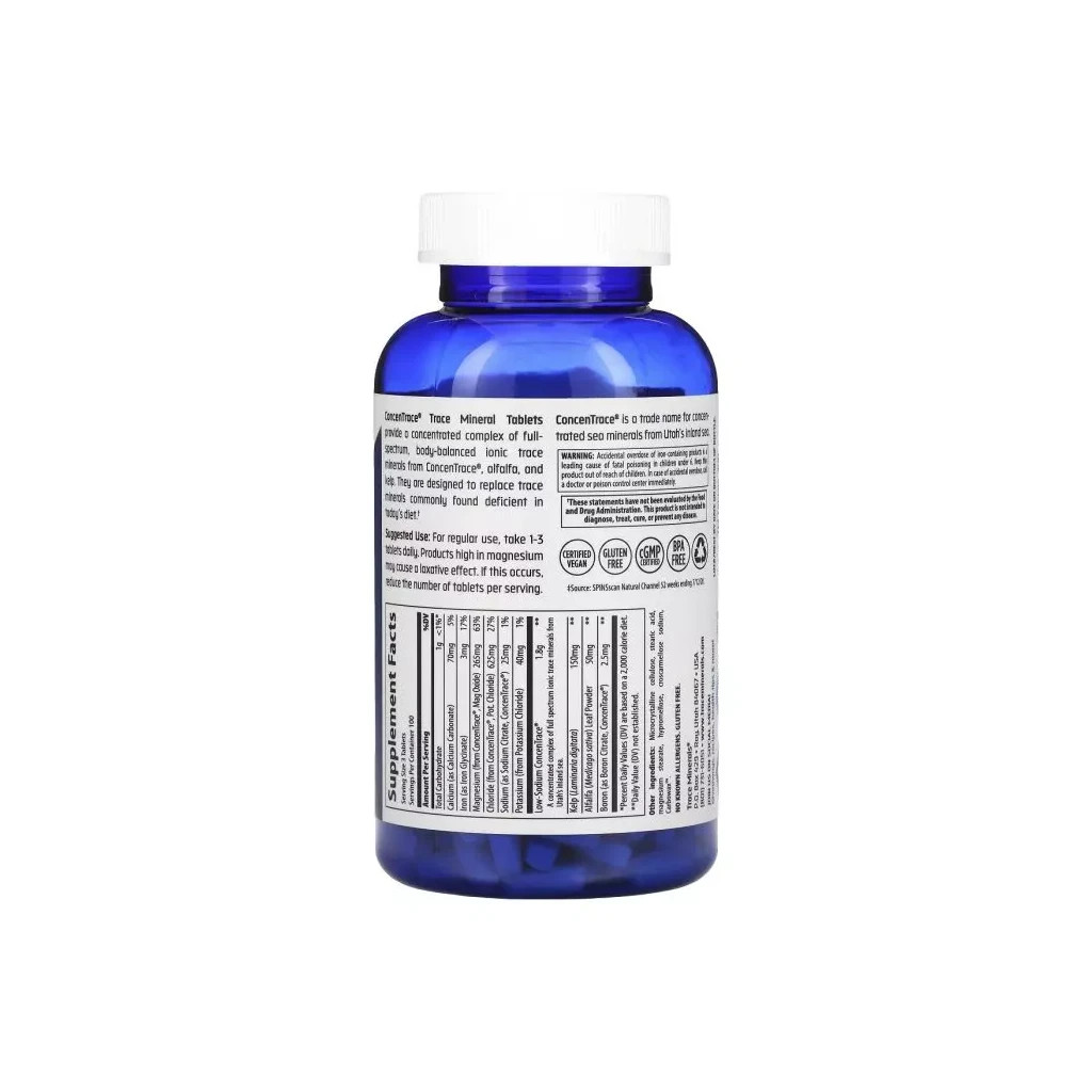 Мінерали Trace Minerals Концентрированные Микроэлементы, ConcenTrace, 300 таблеток (TMR-00106)