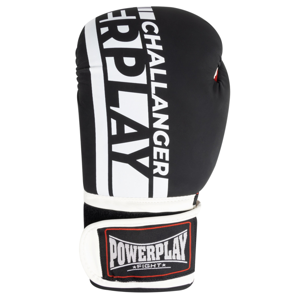 Боксерські рукавички PowerPlay 3086 Matt Challenger Чорно-Білі 14 унцій (PP_3086_14oz_Bl/White)