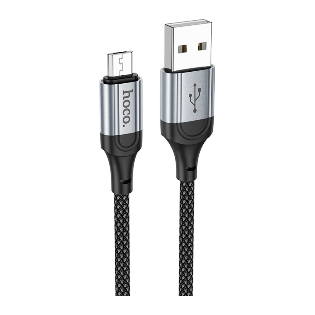 Дата кабель USB 2.0 AM to Micro 5P 1.0m 2.4A nylon X102 black HOCO (6942007608763) Дата кабель USB 2.0 AM to Micro 5P 1.0m 2.4A nylon X102 black HOCO (6942007608763)