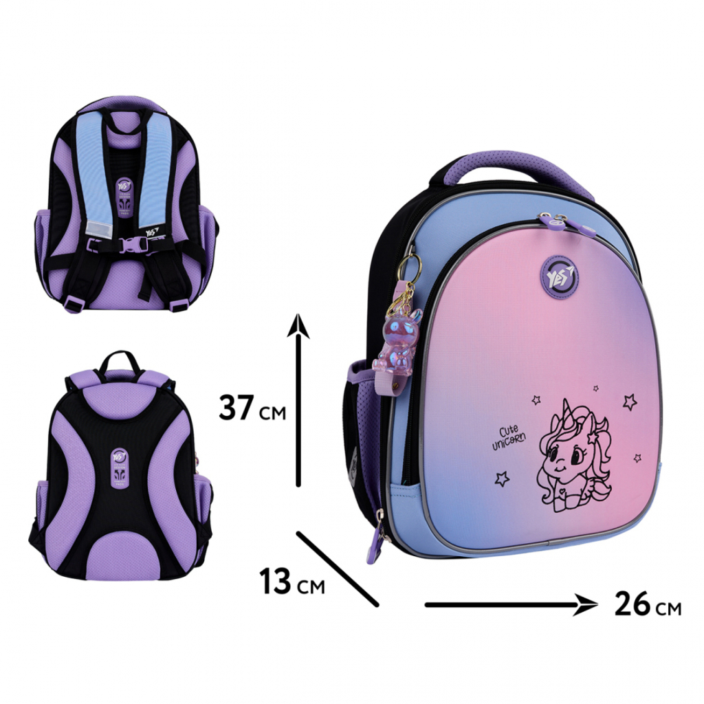 Рюкзак шкільний Yes Cute Unicorn S-109 напівкаркасний (559877)