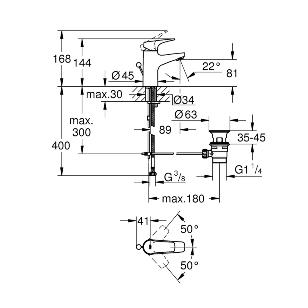 Змішувач Grohe Start Flow S-Size (23809000) Змішувач Grohe Start Flow S-Size (23809000)