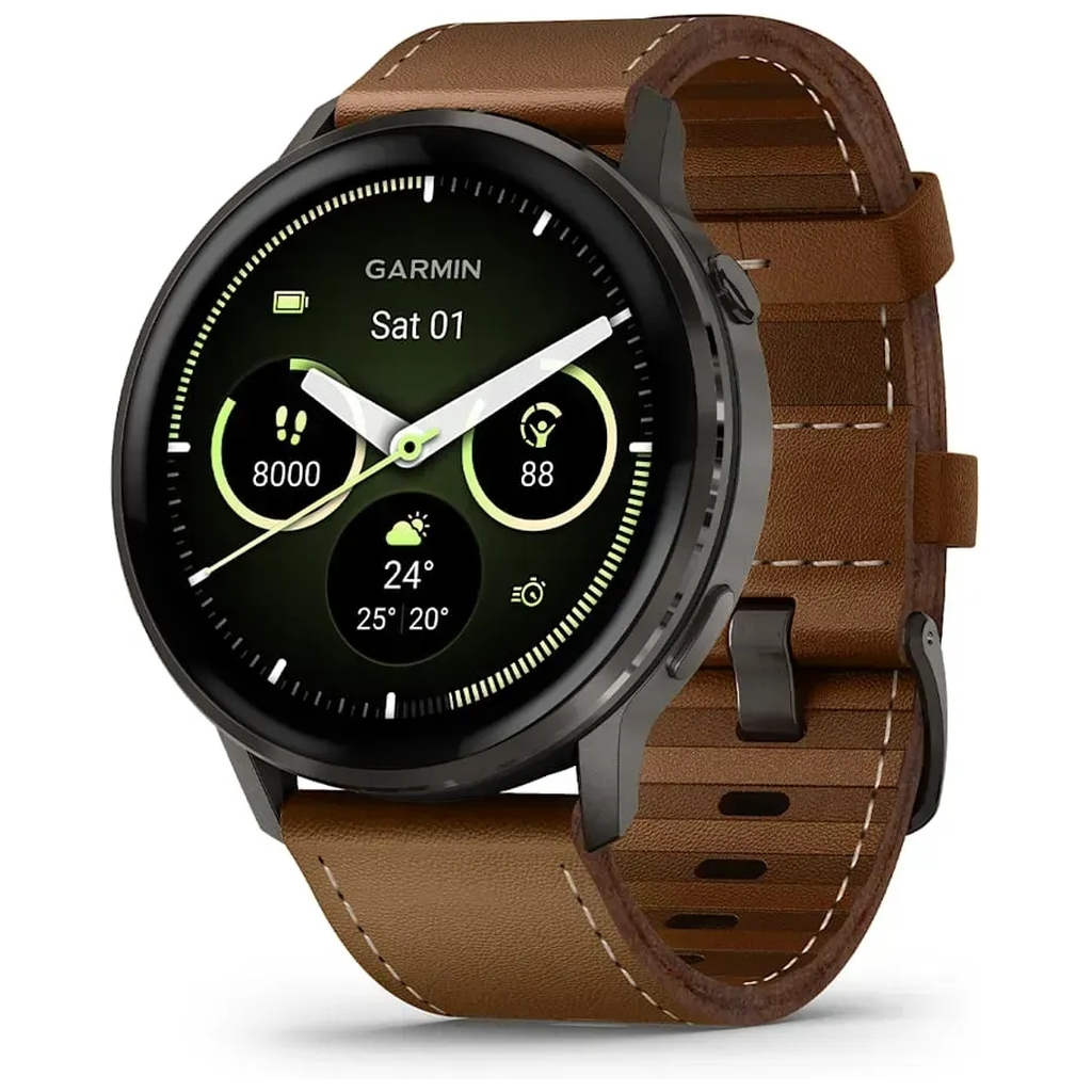 Смарт-годинник Garmin Venu 4 (45mm), Black w/ Slate + Leather, GPS смарт-годинник (010-03014-03) Смарт-годинник Garmin Venu 4 (45mm), Black w/ Slate + Leather, GPS смарт-годинник (010-03014-03)