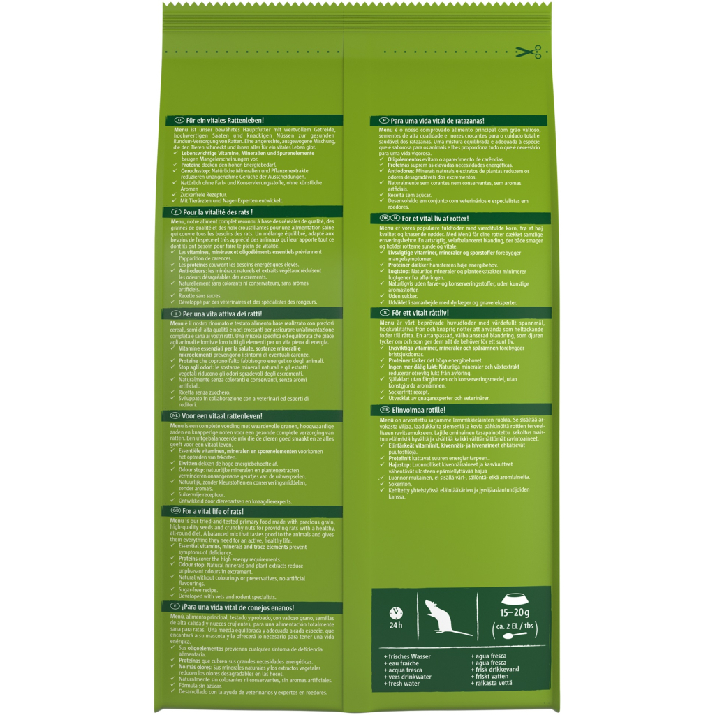 Корм для гризунів Vitakraft Premium Menu Vital для декоративних гризунів та щурів 1 кг (4008239256577)