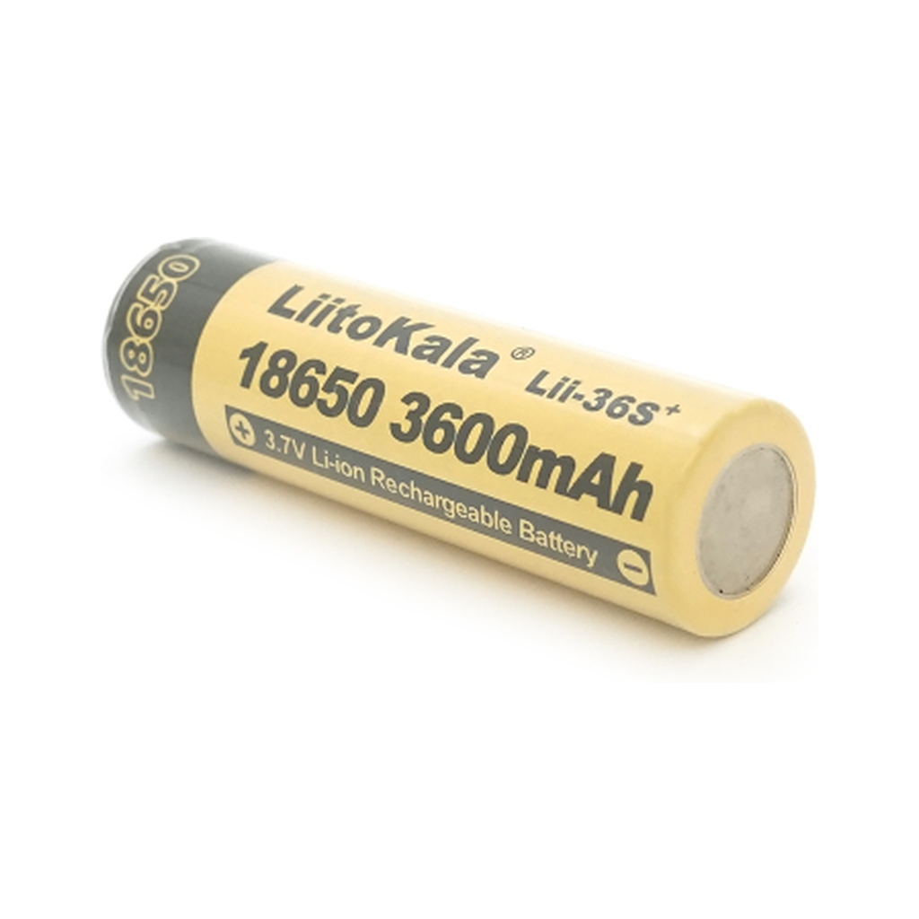Акумулятор 18650 3600mah (3300-3600mah), 3.7V(2.75-4.2V), Yellow Liitokala (Lii-36S-JT)