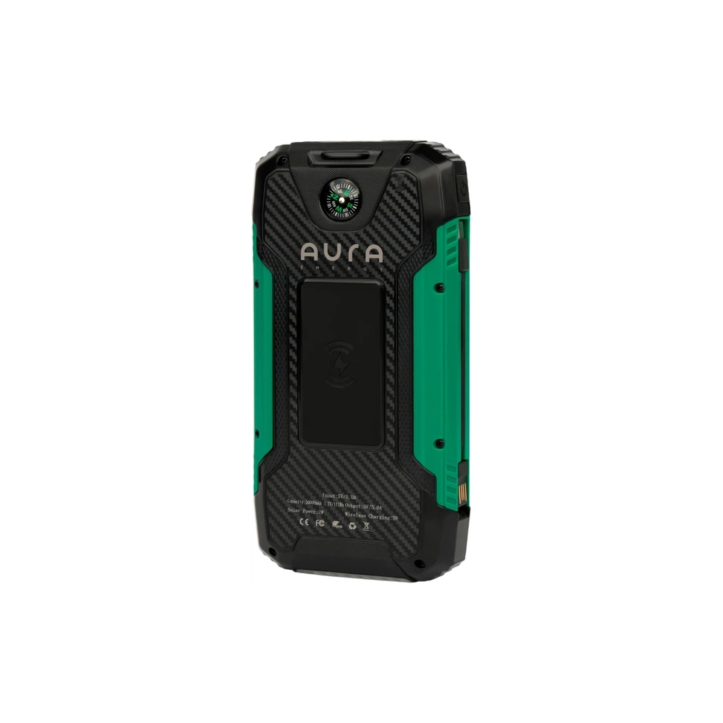 Батарея універсальна AURA NRG-30SE ARM SOLAR 30000mAh Wireless charging Green (PBANRG30SEG)