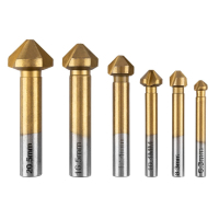 Set of Graphite conical drill bits, for milling, TiN, 6.3–20.5 mm, case, 6 pcs (54T427)