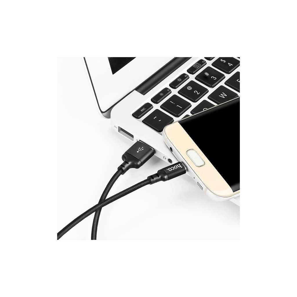 Дата кабель USB 2.0 AM to Micro 5P 2.0m 2A nylon X14 black HOCO (6957531062905) Дата кабель USB 2.0 AM to Micro 5P 2.0m 2A nylon X14 black HOCO (6957531062905)