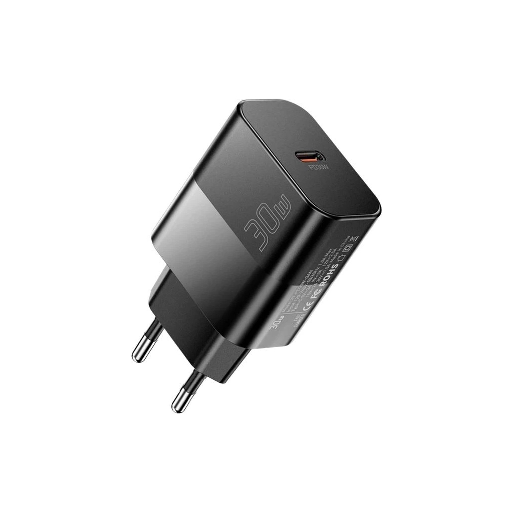 Зарядний пристрій Essager USB-C PD30W + cable USB-C to USB-C 60W black (E30JSB1-SYTT1-T)