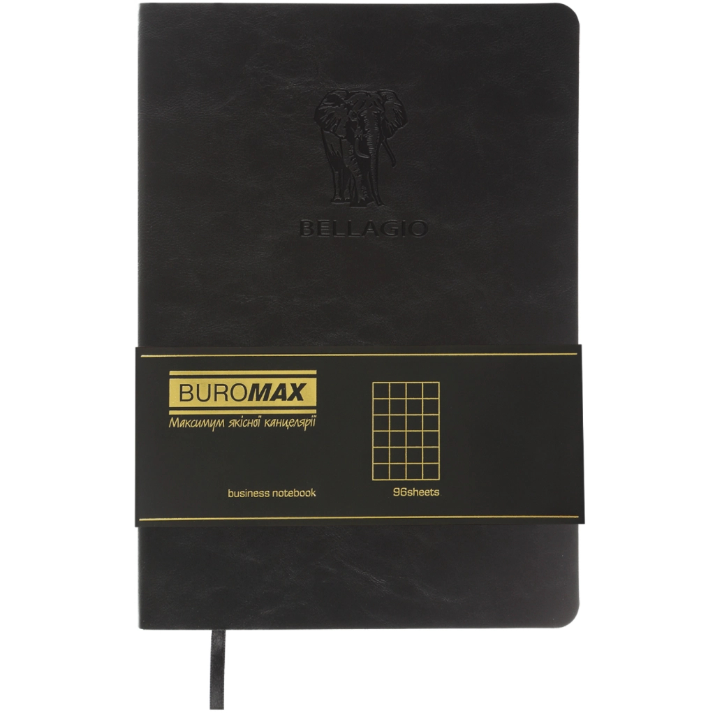 Книга записна Buromax BELLAGIO, А5, 96 аркушів, клітинка, чорний (BM.295118-01) Книга записна Buromax BELLAGIO, А5, 96 аркушів, клітинка, чорний (BM.295118-01)
