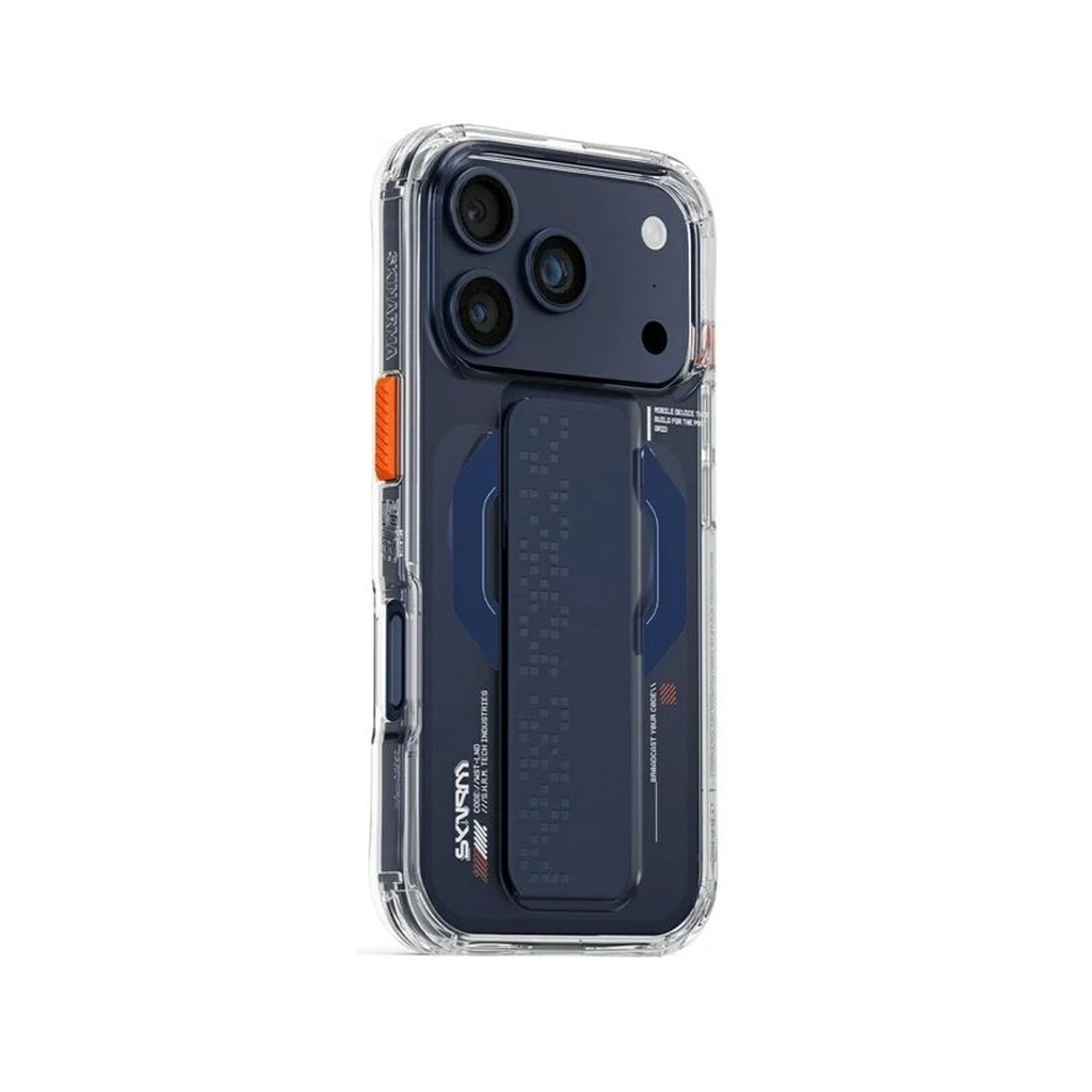 Чохол до мобільного телефона Skinarma Haxa Magnetic Charging + Grip Stand iPhone 17 Pro Blue (8886461249392)
