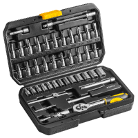 Topex socket tool set 1/4” CrV, 46 pcs. (38D640)
