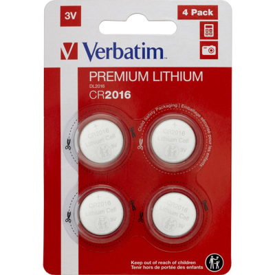 Battery Verbatim CR 2016 Lithium 3V * 4 (49531)